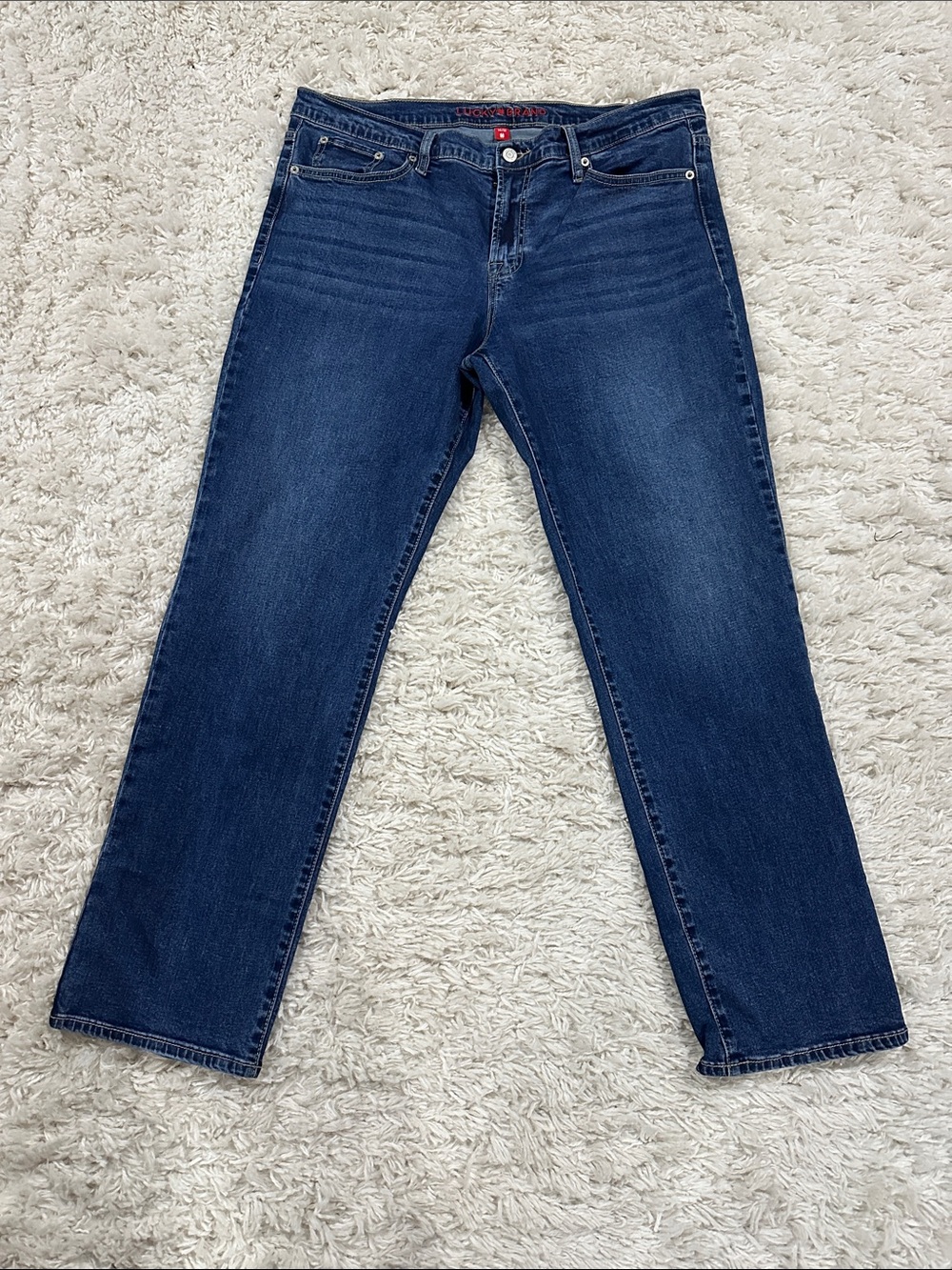 LUCKY BRAND Y2K Women’s Streetwear Dark Blue Straight-Leg Jeans Sz 14, 36x30